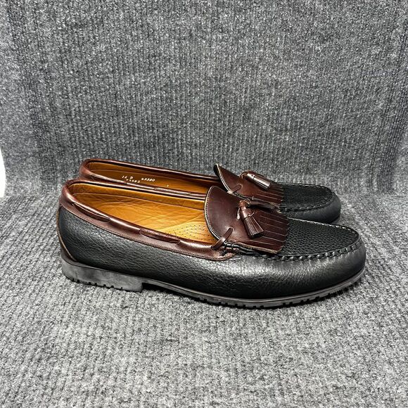 Allen Edmonds Nashua Tassel Loafers Dress Shoes Black Brown Leather Men’s 16 D - Picture 1 of 9